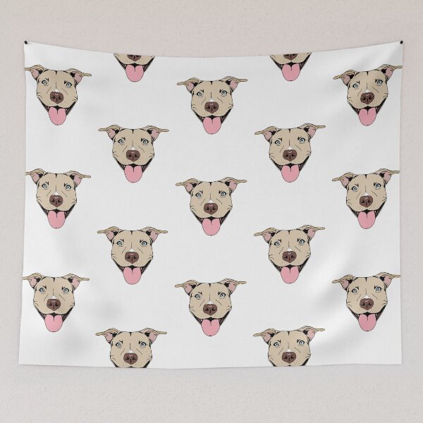 Item preview, Fawn and White Pitbull (Blue Eyes) designed and sold by arisaidesigns.
