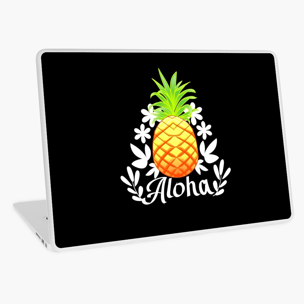 Summer Time Pineapple Aloha Flowers Gift For Fans Laptop Skin 6E7ICW3Z