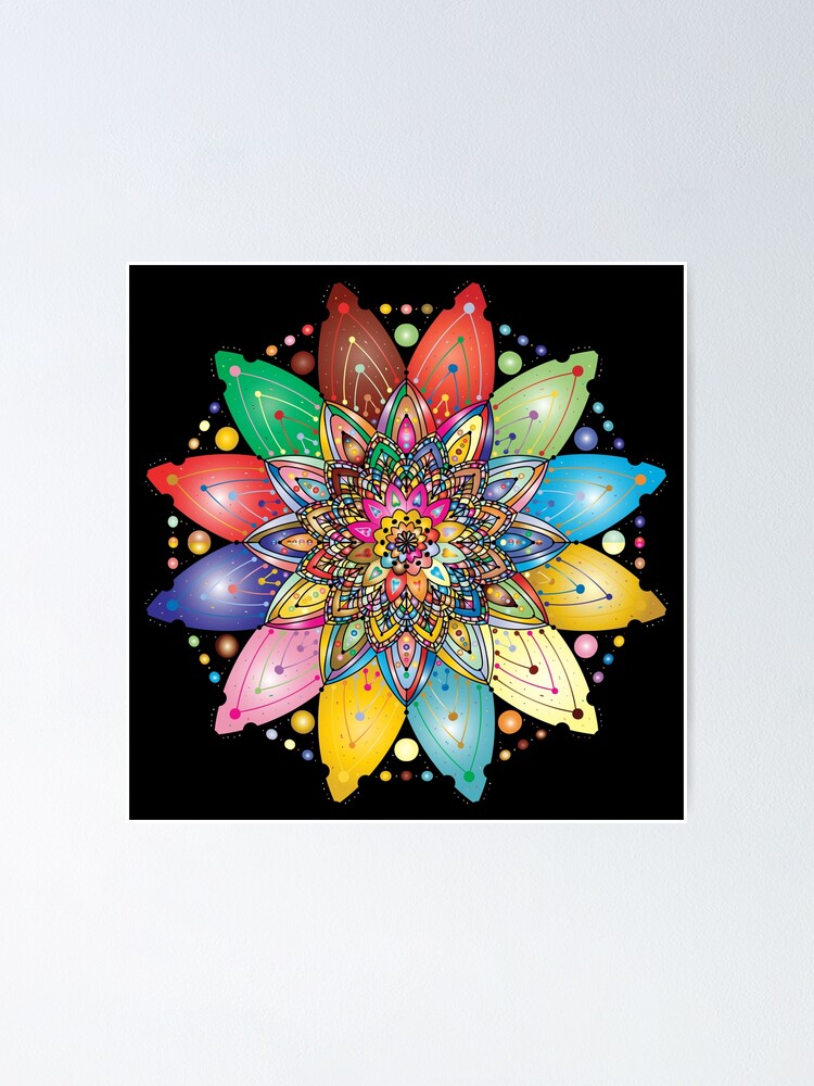 "Colorful mandala color art" Poster for Sale by artdragongift Redbubble