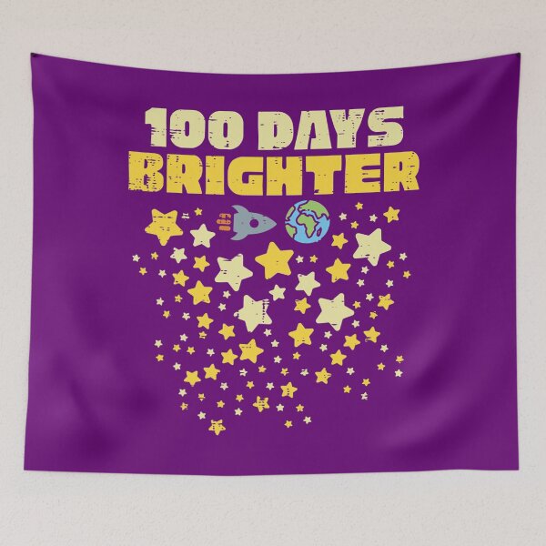 Item preview, 100 days brighter  100th day of school stars rocket  designed and sold by ColubatTarn.
