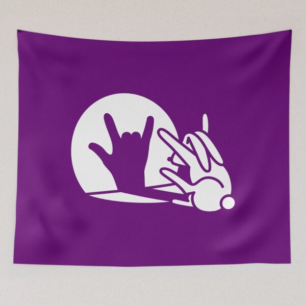 Item preview, Funny rabbit shadow hand cartoon ROCK music METAL designed and sold by ColubatTarn.