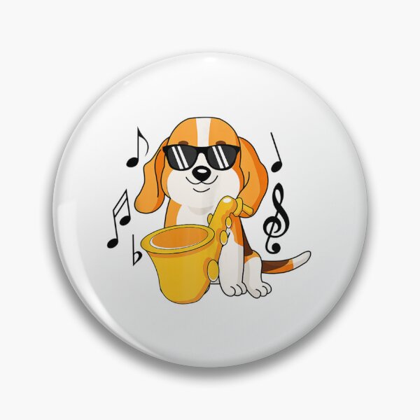 Item preview, jazz music lover beagle dog with saxophone designed and sold by ColubatTarn.