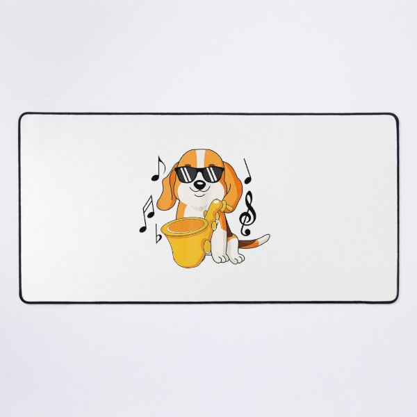Item preview, jazz music lover beagle dog with saxophone designed and sold by ColubatTarn.