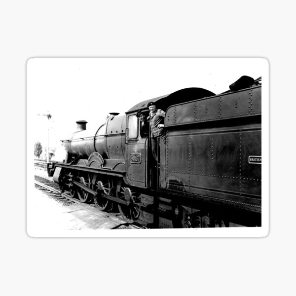 train-driver-in-cab-of-gwr-loco-5967-bickmarsh-hall-sticker-by