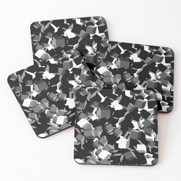 Item preview, Abstract Art Black and White Shades Cubes designed and sold by chahakisha.