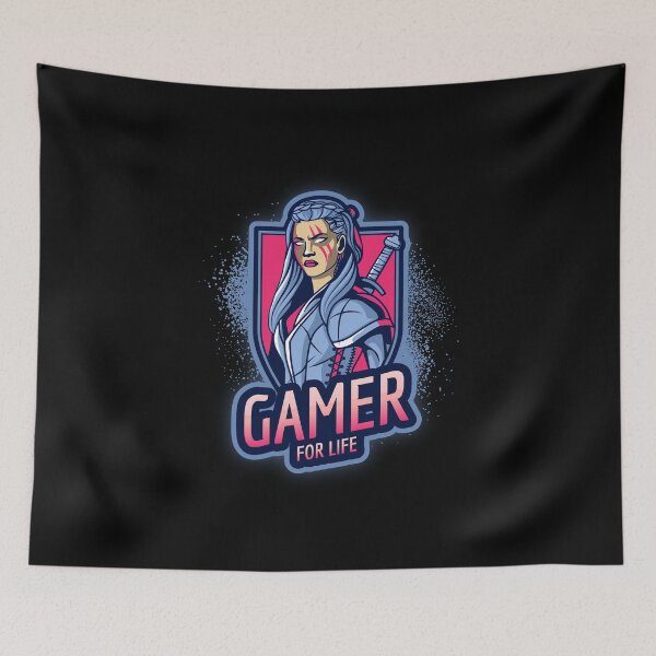 Item preview, Gamer for Life with Brave Female Viking Warrior designed and sold by PRIVARSHU.