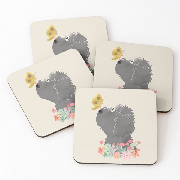 Item preview, Hello Spring! Gray Goldendoodle Labradoodle Cockapoo Cavapoo Aussiedoodle designed and sold by Lulupainting.