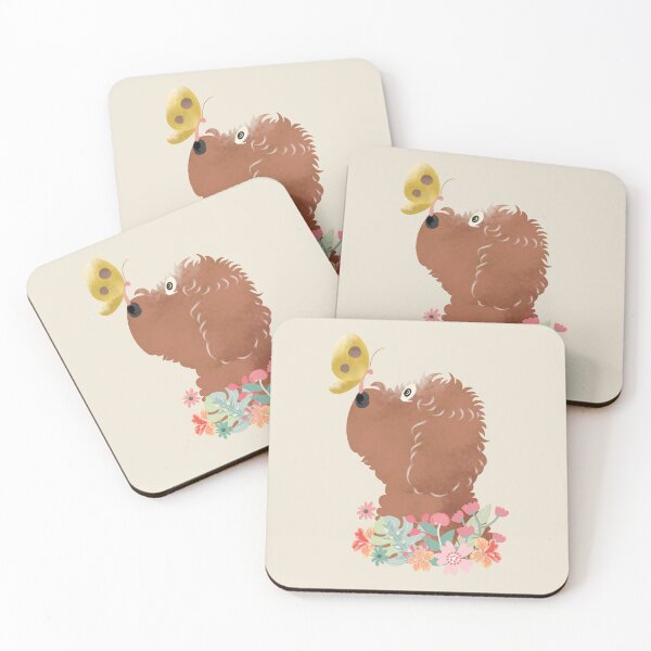 Item preview, Hello Spring! Red Goldendoodle Labradoodle Cockapoo Cavapoo Aussiedoodle designed and sold by Lulupainting.