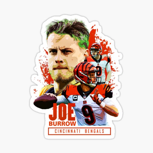 Joe Burrow 9 - Cincinnati Bengals Jersey Sticker for Sale by sgkrishna