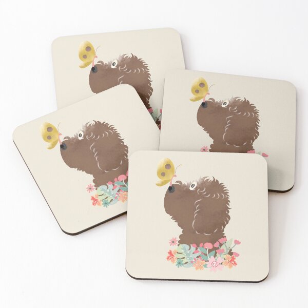 Item preview, Hello Spring! Chocolate Goldendoodle Labradoodle Cockapoo Cavapoo Aussiedoodle designed and sold by Lulupainting.