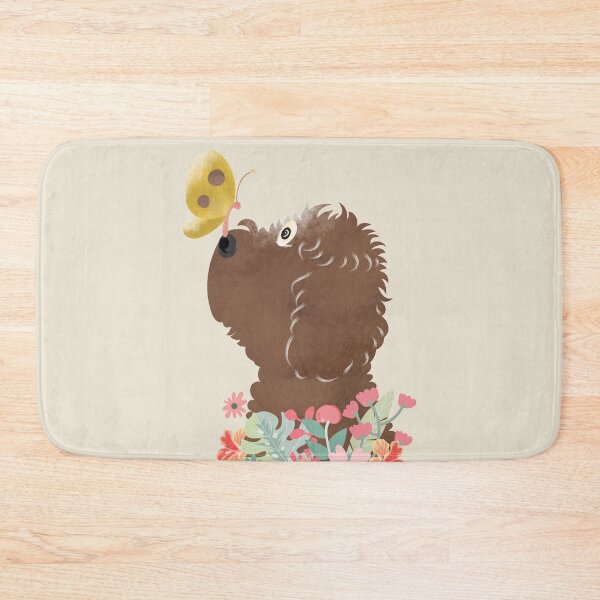 Item preview, Hello Spring! Chocolate Goldendoodle Labradoodle Cockapoo Cavapoo Aussiedoodle designed and sold by Lulupainting.
