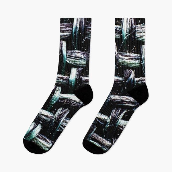 Item preview, Weaved fabric or pattern in black and green colors designed and sold by ReachForArt.