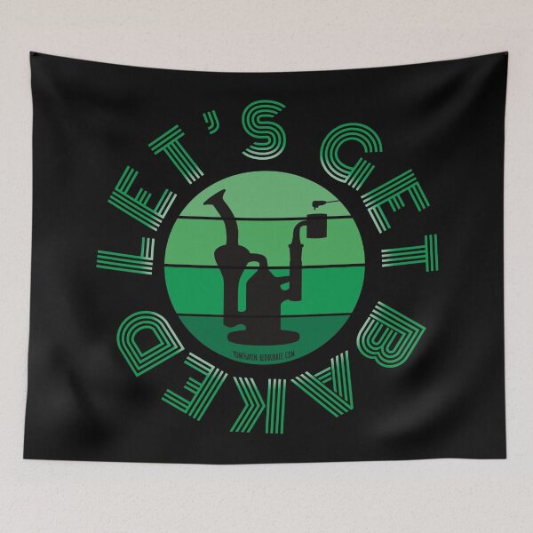 Item preview, Retro Vintage Sunset Green Dab Rig-Lets get baked designed and sold by YomeHayin.