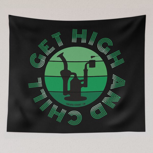 Item preview, Retro Vintage Sunset Green Dab Rig-Get high and chill designed and sold by YomeHayin.