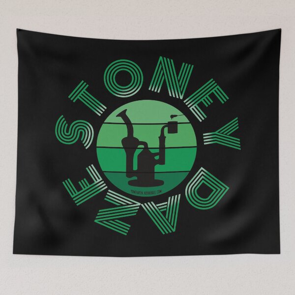 Item preview, Retro Vintage Sunset Green Dab Rig-Stoney daze  designed and sold by YomeHayin.