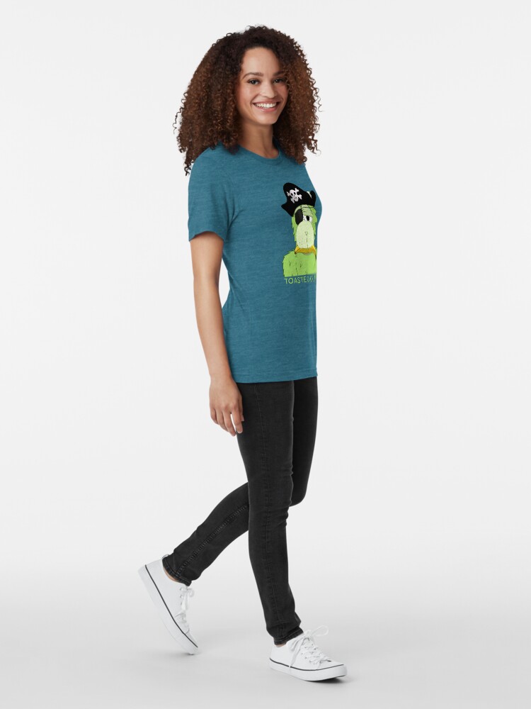 Alternate view of Toasted Crumpet NFT Sick Pirate - Green Tri-blend T-Shirt