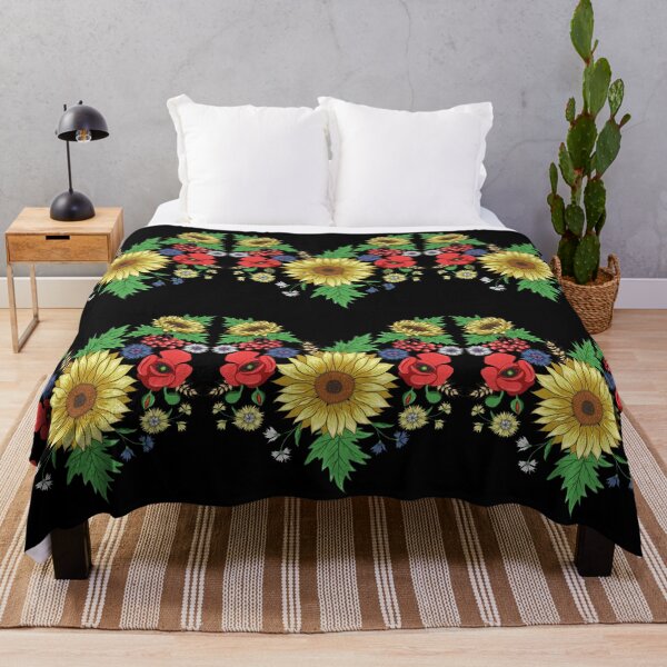 Item preview, Sunflowers & Red Poppies Floral Ukrainian Vyshyvanka Style designed and sold by r-silver.
