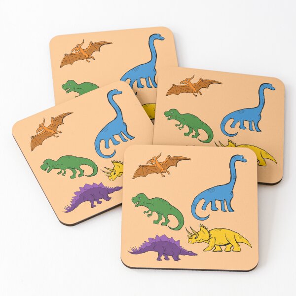 Item preview, Multicolor Dinosaur print light orange designed and sold by DemonicGloom.