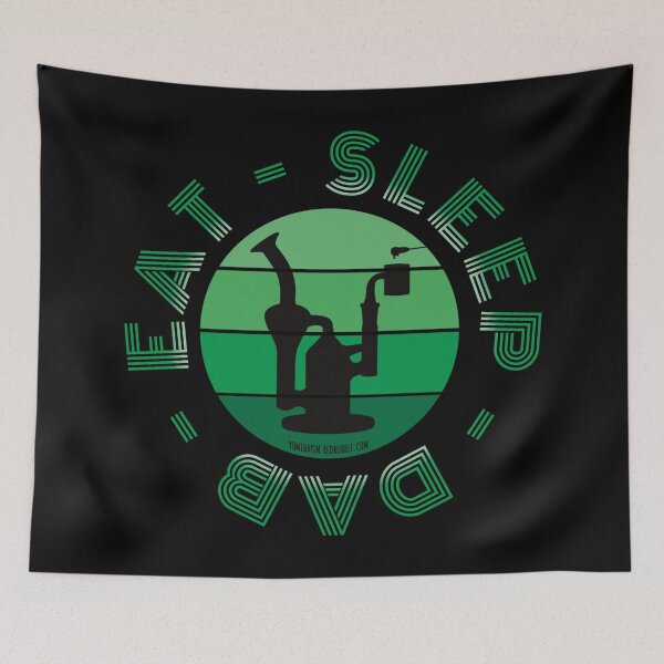 Item preview, Retro Vintage Sunset Green Dab Rig-Eat sleep dab repeat  designed and sold by YomeHayin.