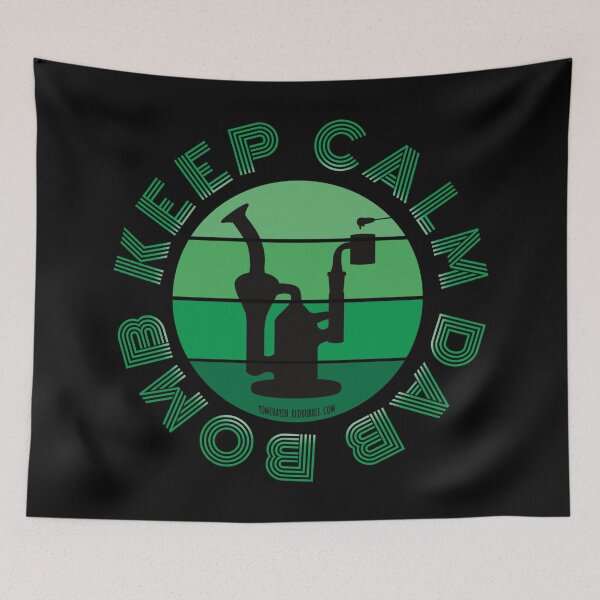 Item preview, Retro Vintage Sunset Green Dab Rig-Keep calm dab bomb  designed and sold by YomeHayin.
