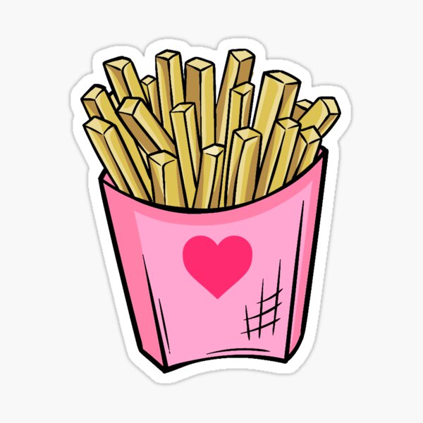 Valentines Day Heart French Fries Sticker For Sale By Yummyyums Redbubble 5681