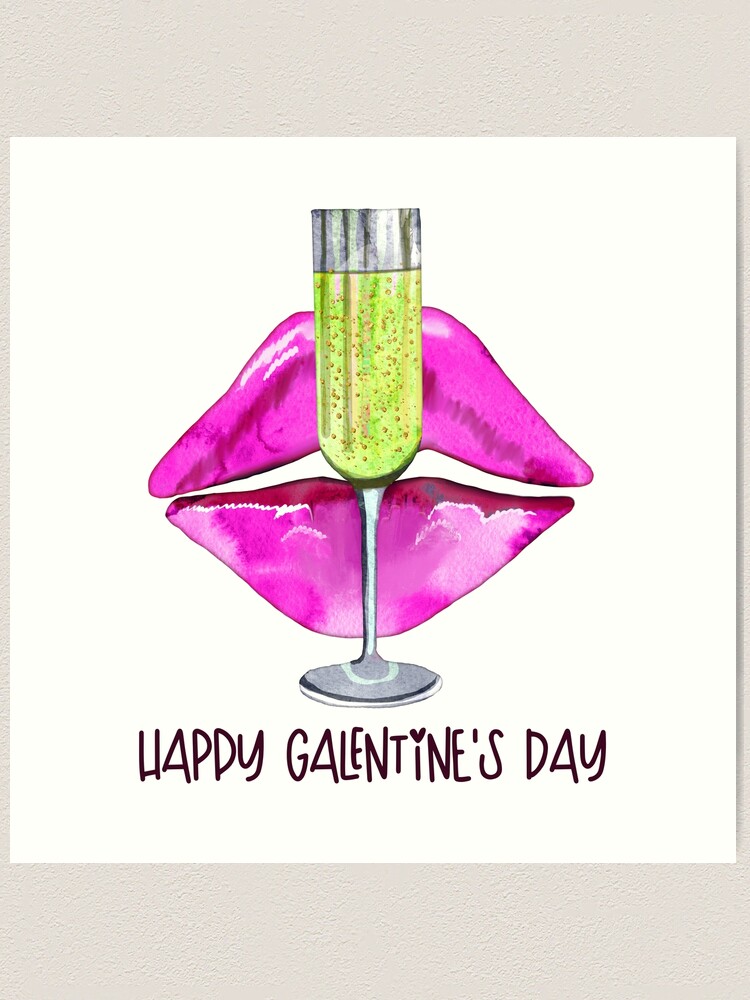 Funny Galentine's Day Card - Big Wine Glass Gal from