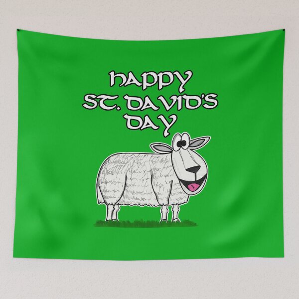Item preview, Happy St David's Day, Sheep Welsh Wales Funny designed and sold by doodlerob.