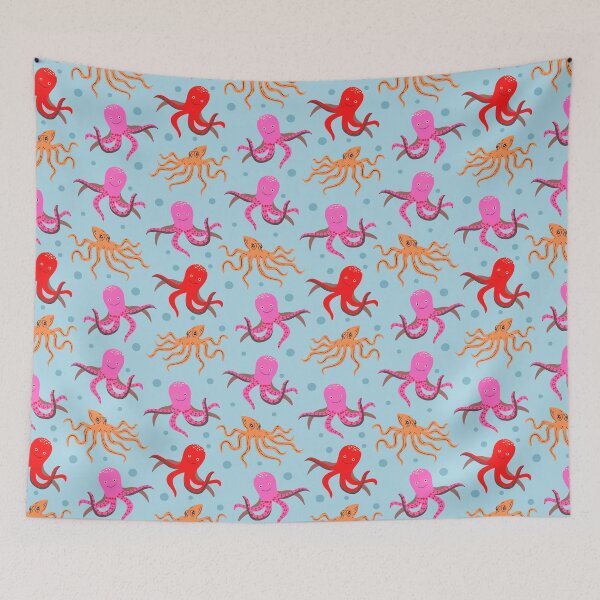Item preview, Octopus in the light blue | Beautiful Octopus Pattern designed and sold by SeemDev786.