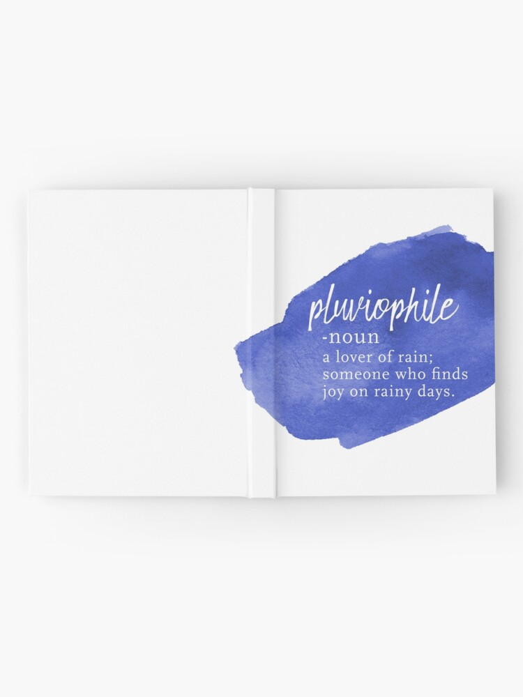 Alternate view of Pluviophile Word Nerd - Rainy Day - Blue Watercolor Hardcover Journal