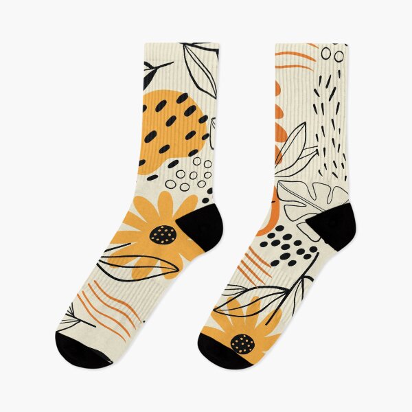 Item preview, Organic Abstract Flower Art Beige Black And Orange Pattern designed and sold by NawalMagdy.