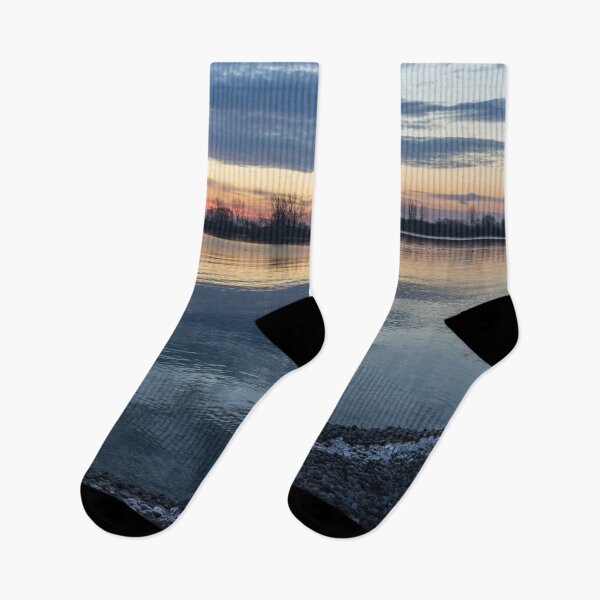 Item preview, Meditative Stillness - Lakeside Daybreak with a Fringe of Ice designed and sold by Georgia Mizuleva.
