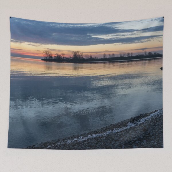 Item preview, Meditative Stillness - Lakeside Daybreak with a Fringe of Ice designed and sold by Georgia Mizuleva.