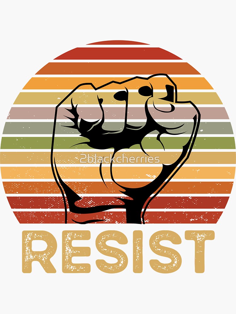 "Retro Vintage Resist Fist Badass Feminist AF" Sticker by ...
