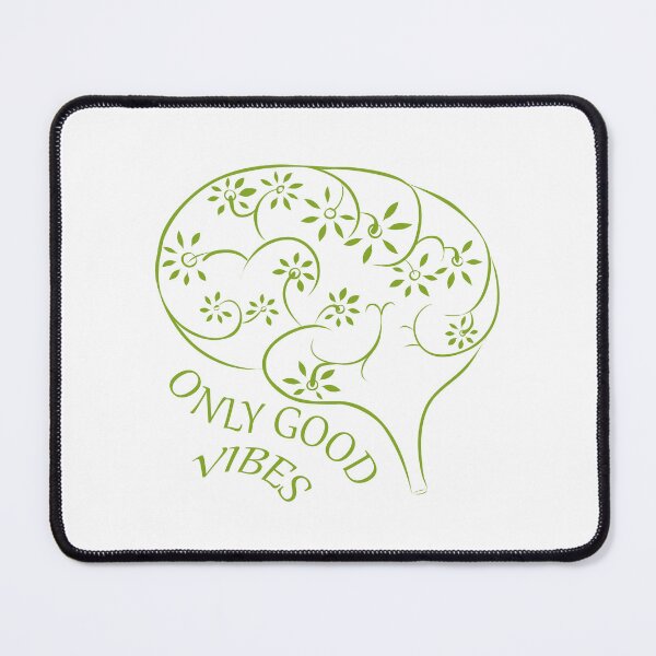 Item preview, Only good vibes. Green brain with quote designed and sold by evk-art.