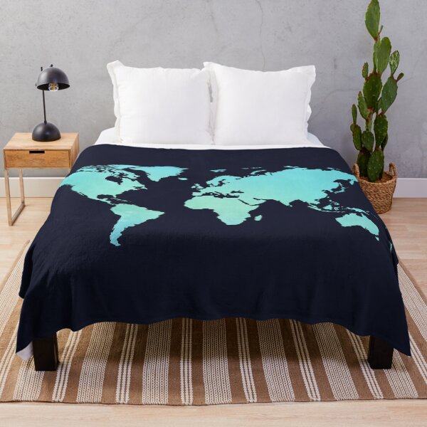 Item preview, Blue Watercolour World Map designed and sold by MDRNHOME.