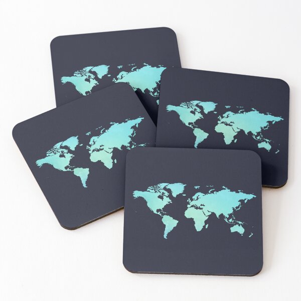 Item preview, Blue Watercolour World Map designed and sold by MDRNHOME.