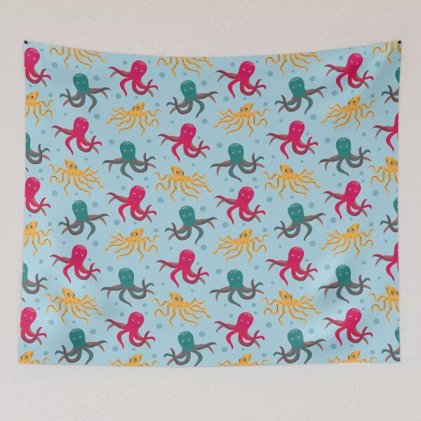 Item preview, Octopus in the light blue | Beautiful Octopus Pattern designed and sold by SeemDev786.