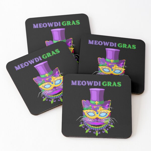 Item preview, Gato de Mardi Gras: gato de Mardi Gras divertido y colorido para amantes de los gatos y los gatitos designed and sold by Diferenty Shop ⭐⭐⭐⭐⭐.