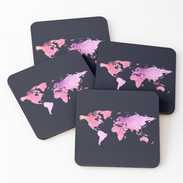 Item preview, Pink Watercolour World Map designed and sold by MDRNHOME.