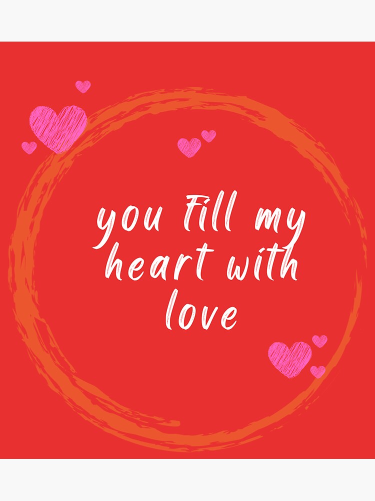 "You fill my heart with love classic lovers Tshirts" Sticker for Sale by Cone04 Redbubble