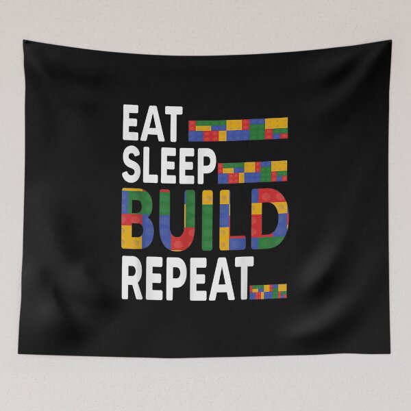 Item preview, Funny Blocks Building Quote, Eat Sleep Build Repeat designed and sold by Bestartisan.