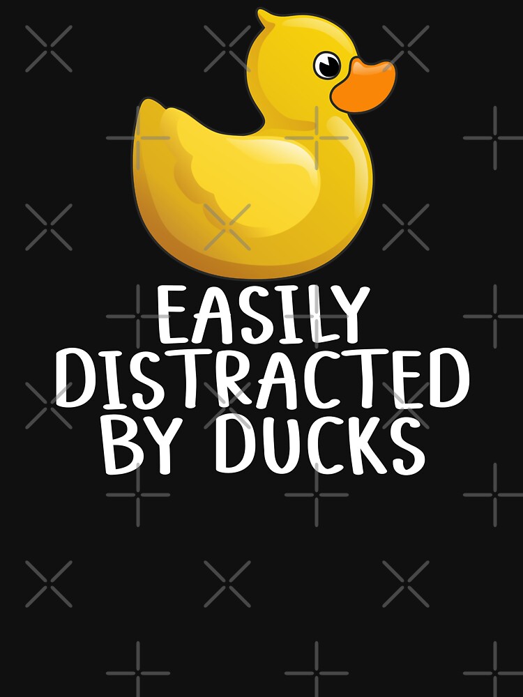Easily distracted by ducks lover funny gift with cute rubber duck graphic  Pullover Hoodie