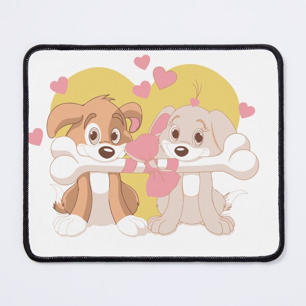 Item preview, Two Valentine dogs holding decorated bone designed and sold by deeplaxman.