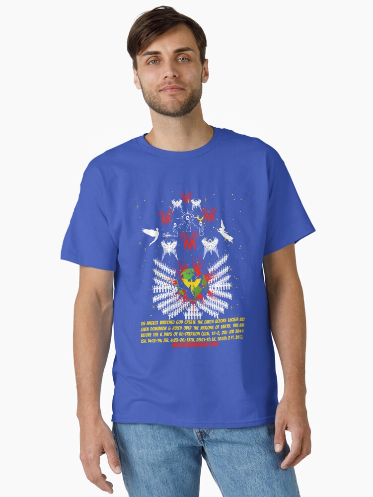 Thumbnail 2 of 7, Classic T-Shirt, The Angels Watched the Creation of Earth - Christian designed and sold by 1thes416.