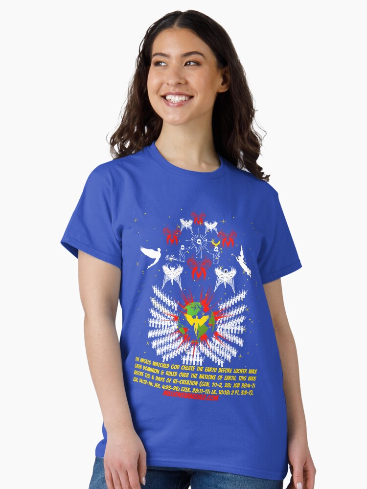 Thumbnail 1 of 7, Classic T-Shirt, The Angels Watched the Creation of Earth - Christian designed and sold by 1thes416.