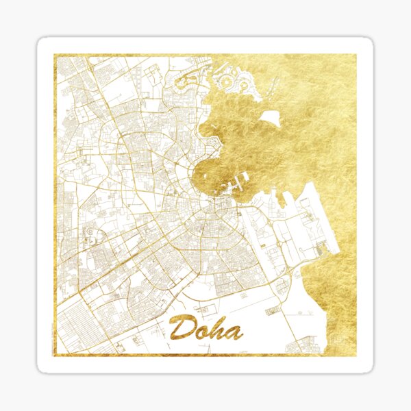 Doha Map Gold Sticker