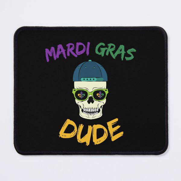 Item preview, Mardi Gras Dude Skull - Funny Colorful Mardi Gras Dude For Cool Dudes And Sunglasses And Skulls Lovers Bad Boys designed and sold by Diferenty Shop ⭐⭐⭐⭐⭐.