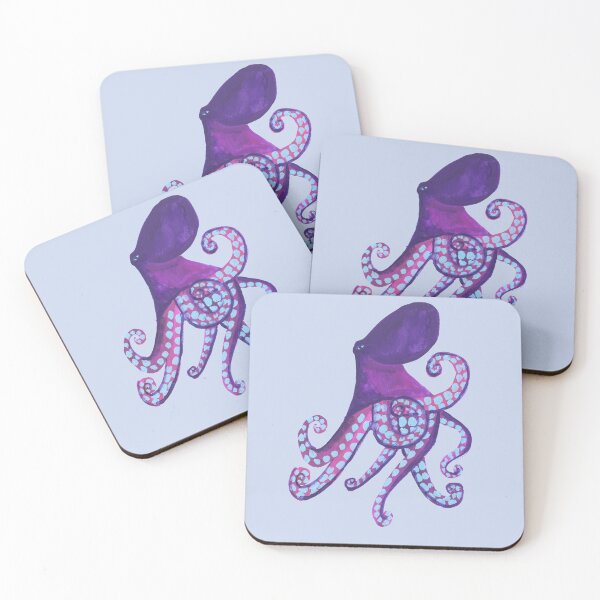 Item preview, Violet and Pale Blue Octopus designed and sold by hunkyfrog.