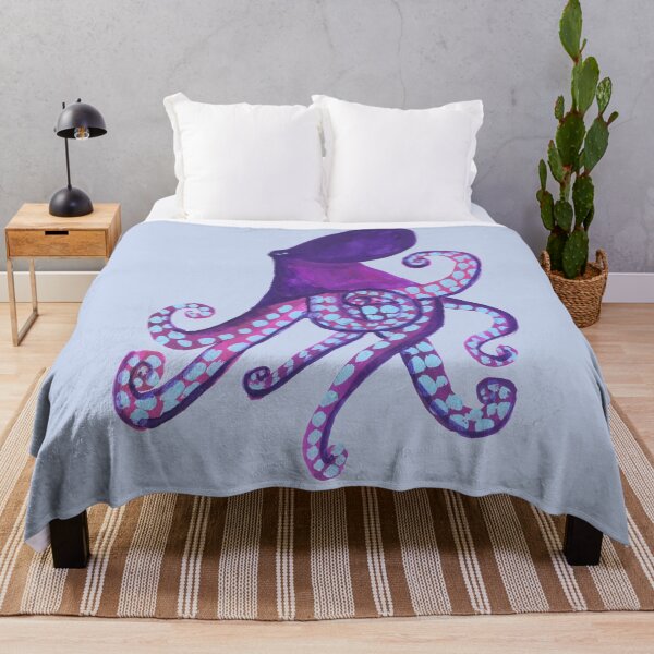 Item preview, Violet and Pale Blue Octopus designed and sold by hunkyfrog.