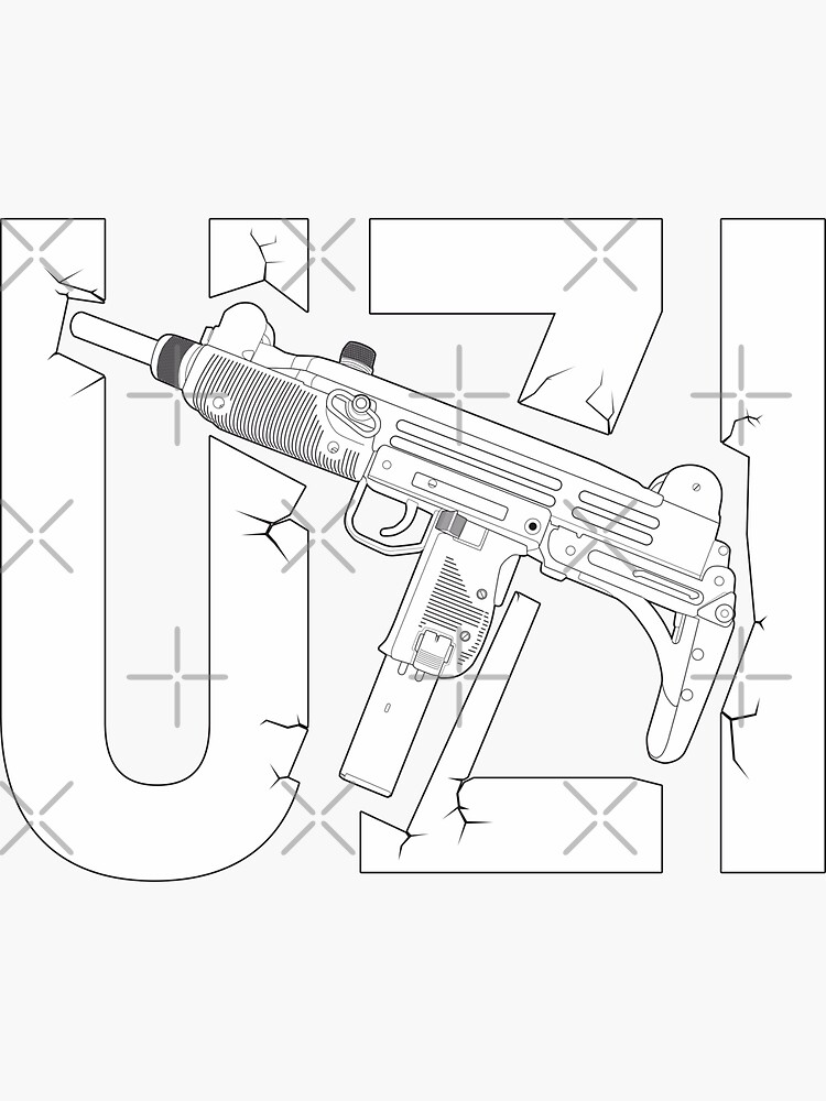 quot UZI Israeli submachine gun quot Sticker for Sale by FAawRay Redbubble